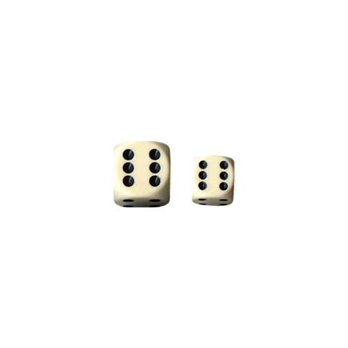 Opaque 16mm D6 Ivory w/ Black (12)