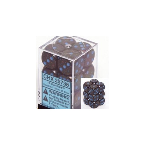 Speckled: 16mm Blue Stars D6 (12)