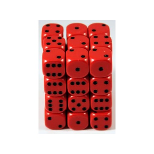 Chessex Opaque 12mm D6 Red w/ Black (36)