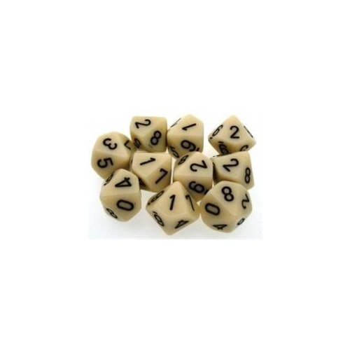Opaque: Poly D10 Ivory / Black (10)