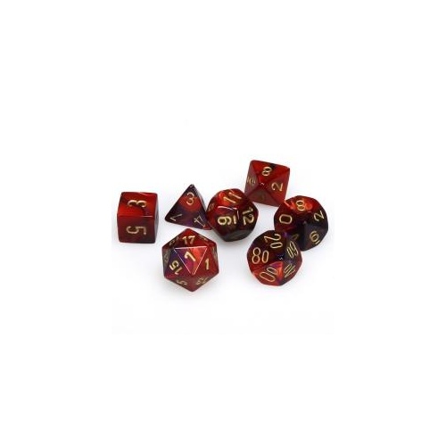 Gemini Purple-Red/Gold Polyhedral Roleplaying Dice Set (7)