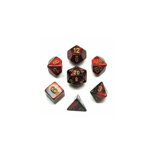 Gemini Black-Red/Gold Polyhedral Roleplaying Dice Set (7)