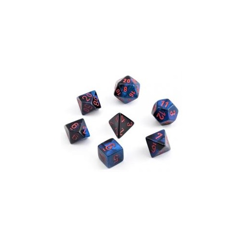 Gemini Starlight Black/Red Polyhedral Roleplaying Dice Set (7)