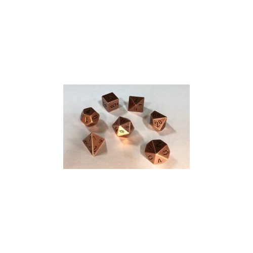 Metal Old Brass Polyhedral Roleplaying Dice Set (7)