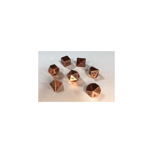 Metal Copper Polyhedral Roleplaying Dice Set (7)