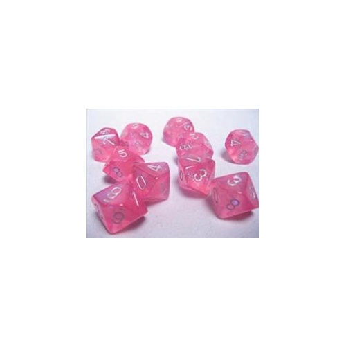 Chessex Dice Sets: D10 Borealis Pink/Silver (10)