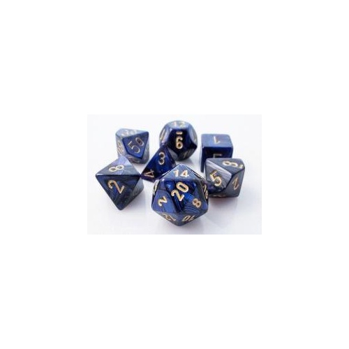 Scarab Royal-Blue/Gold Polyhedral Roleplaying Dice Set (7)
