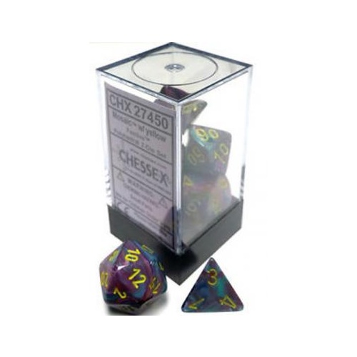 Festive Mosaic/Yellow Polyhedral Roleplaying Dice Set (7)