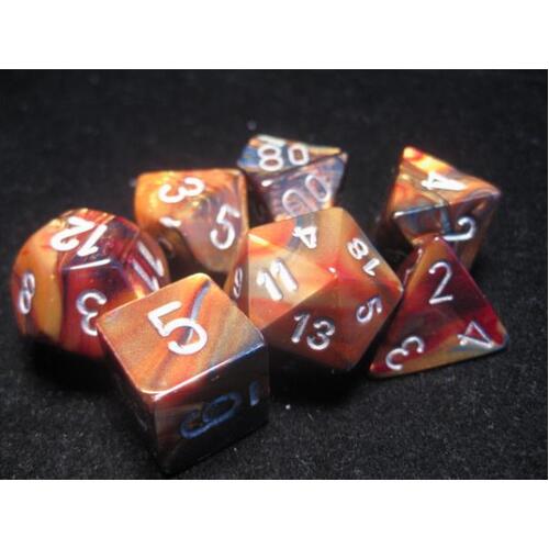 Lustrous: Gold/Silver Polyhedral Dice set (7)