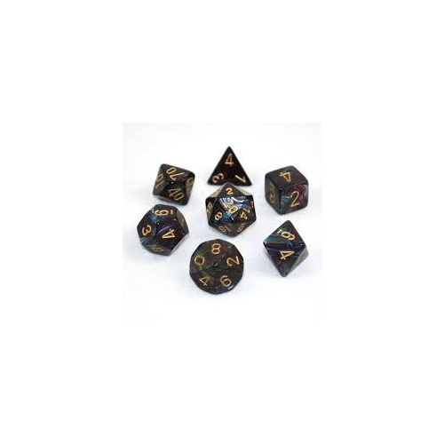 Lustrous Shadow/Gold Polyhedral Roleplaying Dice Set (7)
