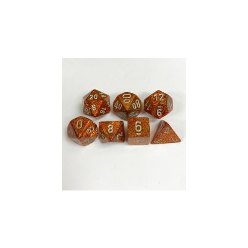 Glitter-Gold/Silver Polyhedral Roleplaying Dice Set (7)