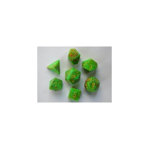 Vortex Slime/Yellow Polyhedral Roleplaying Dice Set (7)