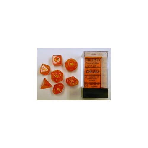 Ghostly Glow Orange/Yellow Polyhedral Roleplaying Dice Set (7)