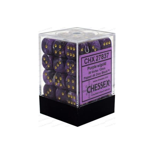 Vortex: 12mm D6 Purple/Gold Set (36)