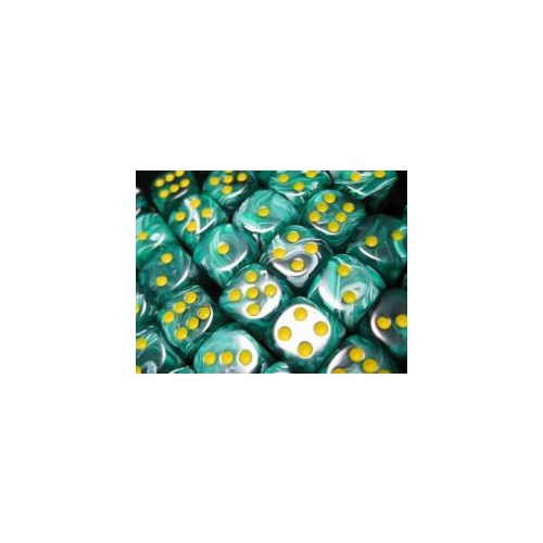 Vortex: 12mm D6 Malachite Green/Yellow Set (36)
