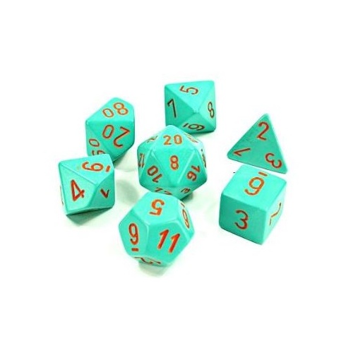 Heavy DIce Turquoise/Orange Polyhedral Roleplaying Dice Set  (7)