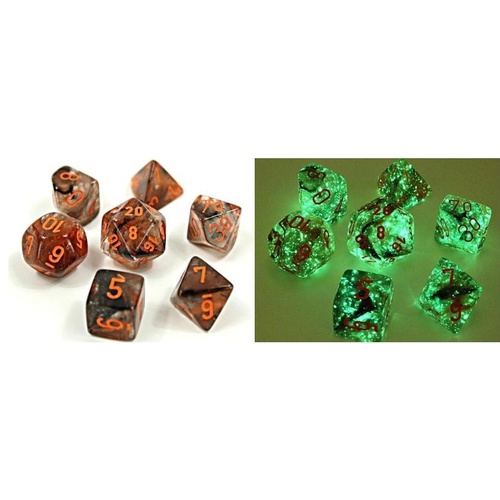 Nebula Copper Matrix UNPAINTED Luminary Polyhedral Roleplaying Dice Set (7)