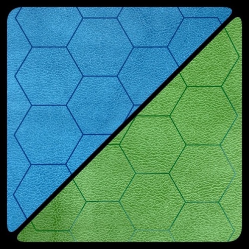 Battlemat™ 1” Reversible Blue-Green Hexes