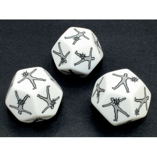 Chessex Custom Dice Hit Location Large d12 Opaque White custom