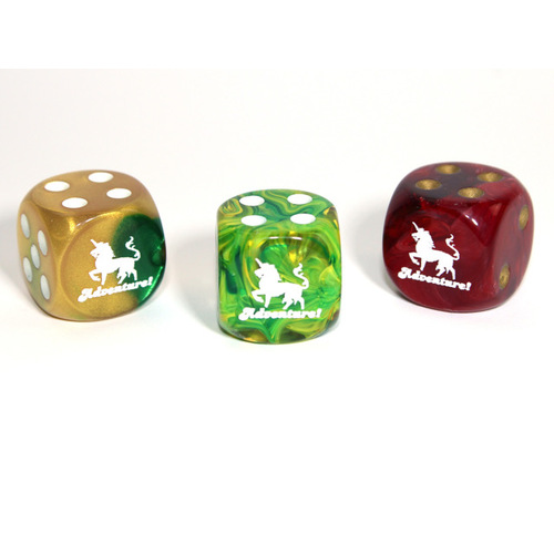 Chessex Custom Dice Adventure (Unicorn) d6 (Custom engraved)