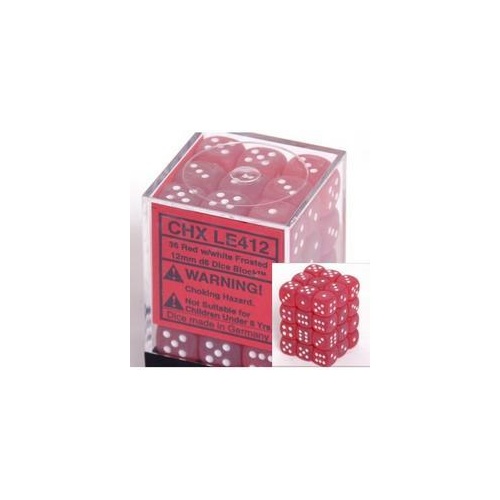 Frosted 12mm D6 X 36 Red/White