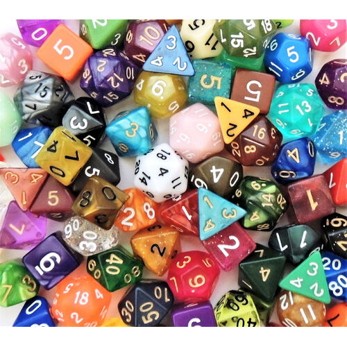 Chessex Dice Sets: Bag of 50 - Assorted loose Mini-Polyhedral d20s