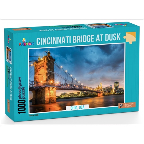 Funbox:  Cincinati Bridge at Dusk 1000pc