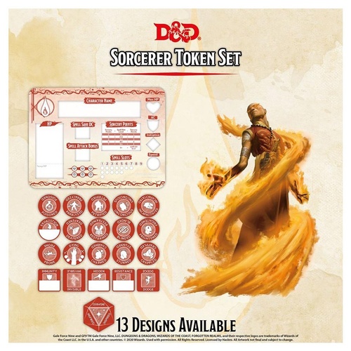 D&D Character Tokens: Sorcerer Token Set