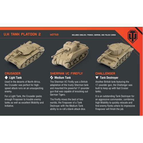World of Tanks - U.K. Tank Platoon (Crusader, Sherman VC Firefly, Challenger)