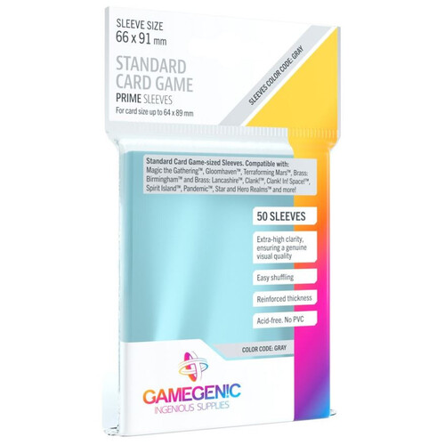 Gamegenic Prime Board Game Sleeves 66 x 91mm - Clear (50)