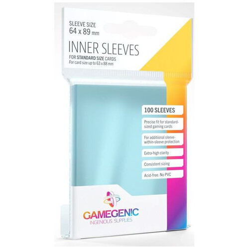 Gamegenic Inner Card Sleeves (64mm x 89mm) (100 Sleeves Per Pack)