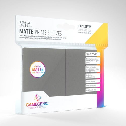 Gamegenic Matte Prime 100ct Grey Sleeves