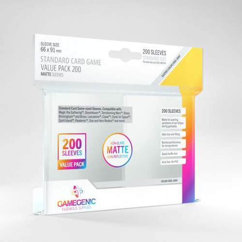 Gamegenic Matte Standard Card Game Sleeve Value Pack (200)