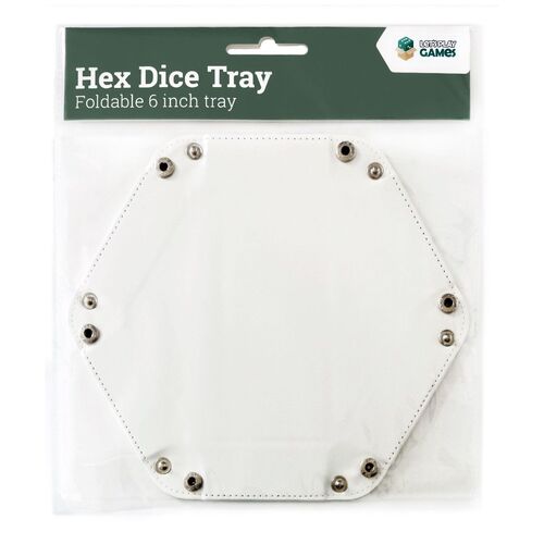 Folding Hex Dice Tray: White 6"
