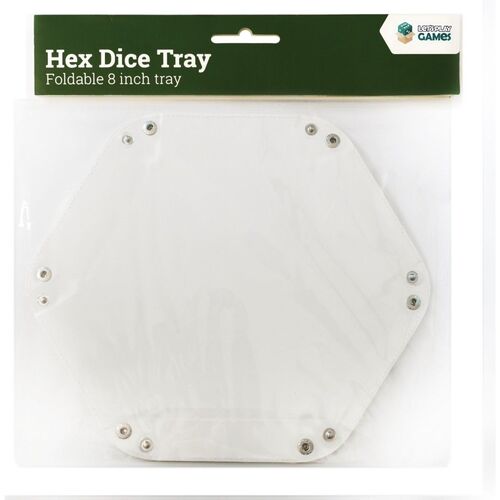 Folding Hex Dice Tray: White 8"