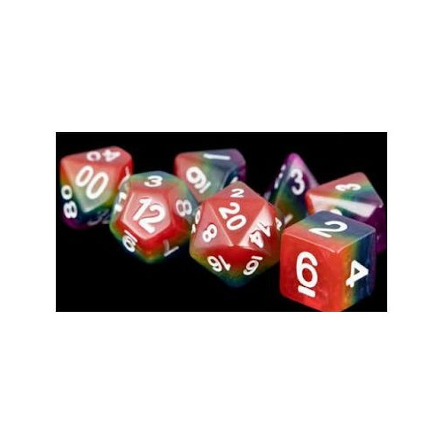 Resin Polyhedral Dice Set: Opaque Rainbow (7)