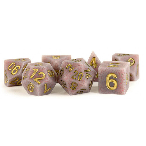 MDG Sharp Edge Silicone Rubber Dice Set 16mm - Volcanic Soot