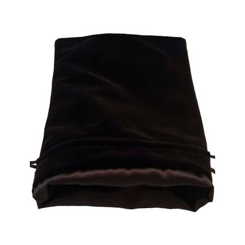 Large Velvet Dice Bag: Black with Black Satin Lining