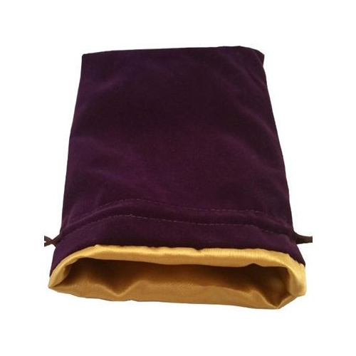 Large Velvet Dice Bag: Purple with Gold Satin Lining