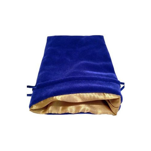Velvet Dice Bag: Blue with Gold Satin Lining