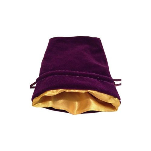 Velvet Dice Bag: Purple with Gold Satin Lining