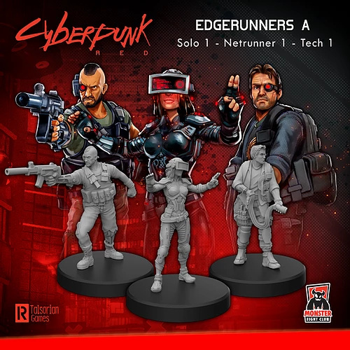 Cyberpunk Red Miniatures: Edgerunners A - Solo, Tech, and Netrunner