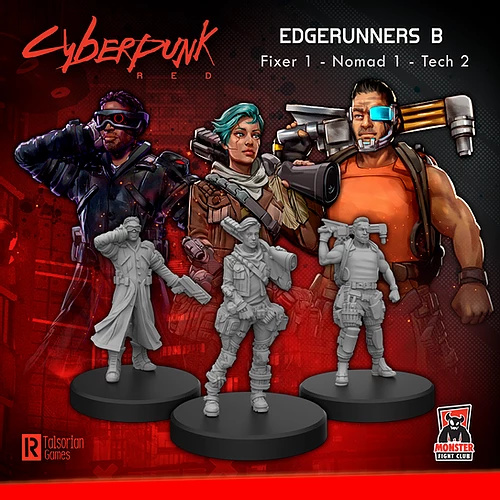 Cyberpunk Red Miniatures: Edgerunners B - Tech, Nomad, and Fixer