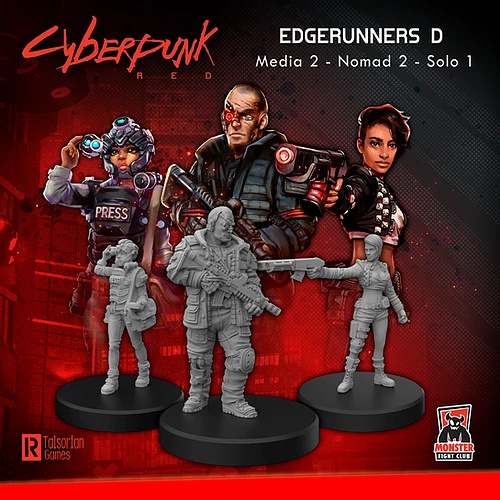 Cyberpunk Red Miniatures: Edgerunners D - Solo, Nomad, and Media