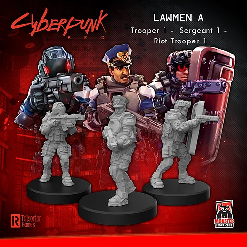 Cyberpunk Red Miniatures: Lawmen A - Command
