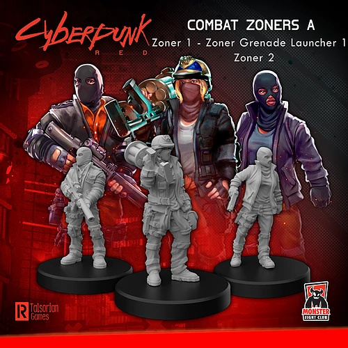 Cyberpunk Red Miniatures: Combat Zoners A - Heavies