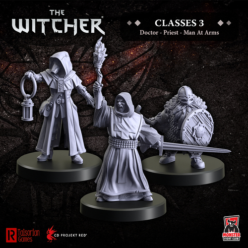 The Witcher Miniatures: Classes 3 - Doctor, Priest, Man at Arms