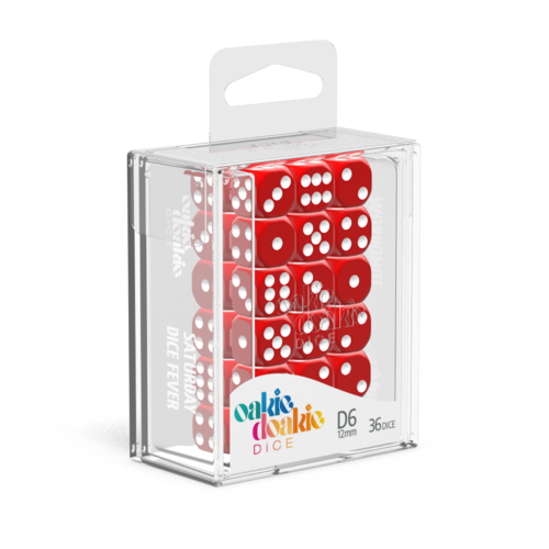 12mm D6 Set - Solid - Red (36 dice)  
