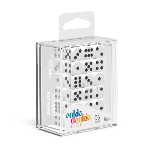 12mm D6 Set - Solid - White (36 dice)  
