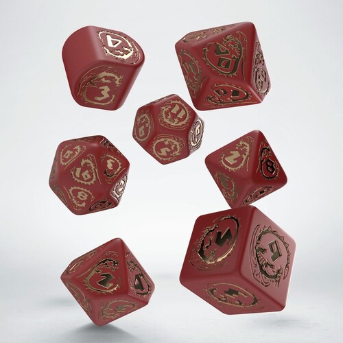 Dragons Dice Polyhedral Dice Set: Red & Gold